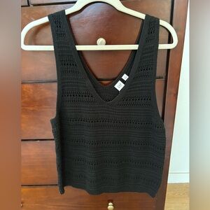 GAP Black Crochet Tank Top